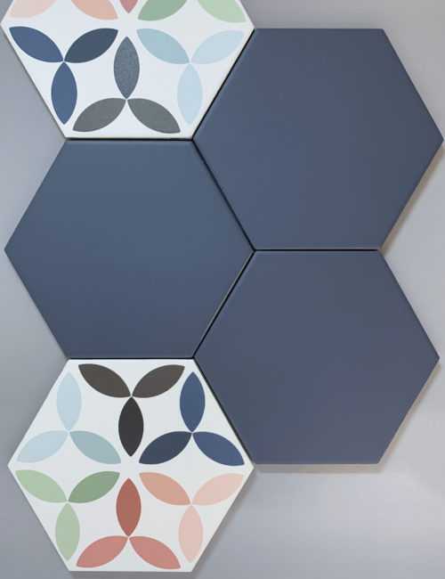 Vloer-Wandtegel - Hexagon 15x17 - Flamingo - Dark blue - Art 146970