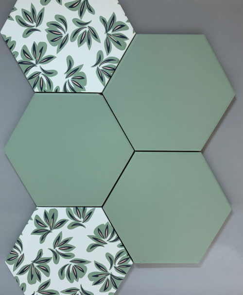 Vloer-Wandtegel - Hexagon 15x17 - Flamingo - Light green - Art 146980