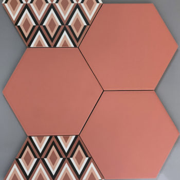 Vloer-Wandtegel - Hexagon 15x17 - Flamingo - Red - Art 146985