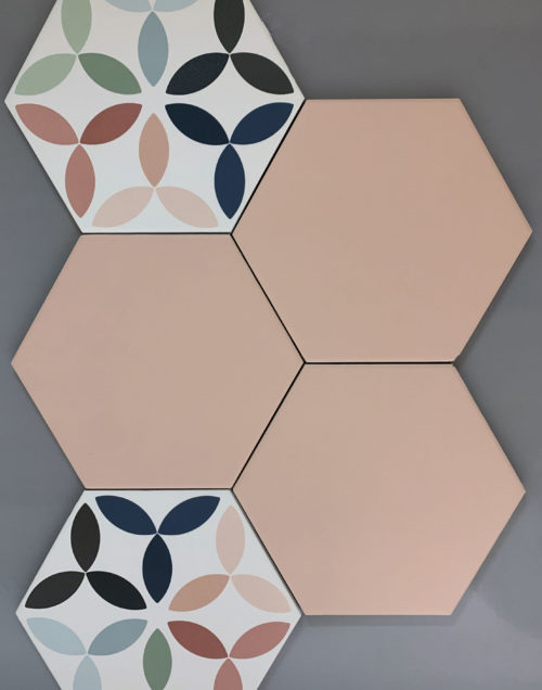 Vloer-Wandtegel - Hexagon 15x17 - Flamingo - Rose - Art 146990