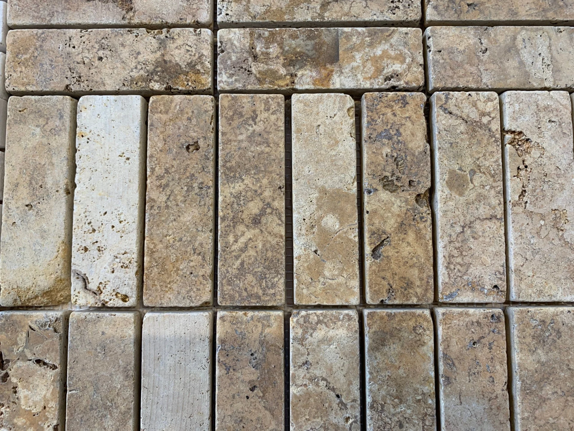 Natuursteen – mozaiek - Yellow travertin – 30,5x30,5x1 - Art F