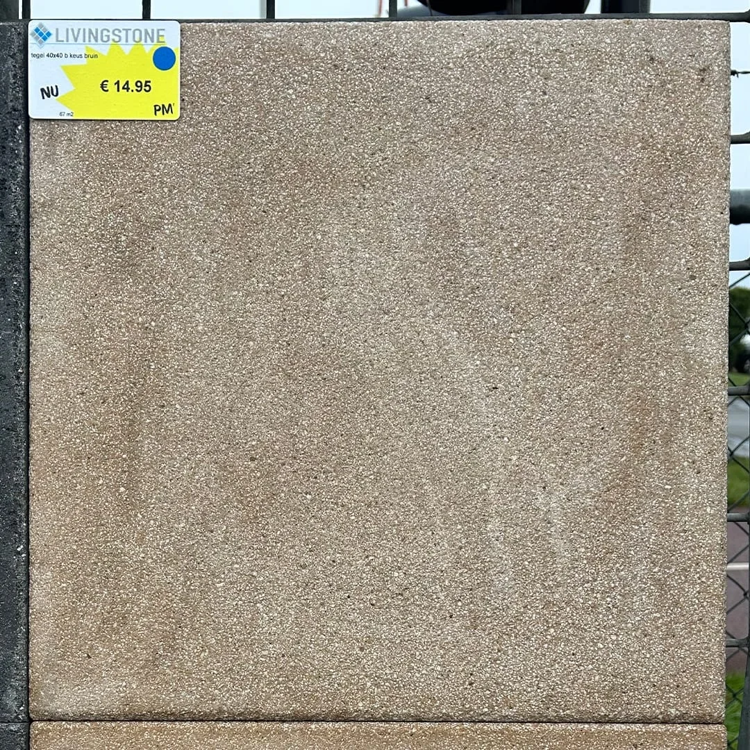 gecoate betontegel - Bruin - 40x40 - Bkeus