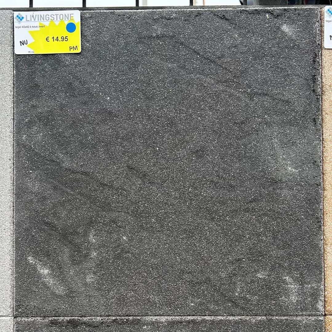 gecoate betontegel - zwart - 40x40 - Bkeus